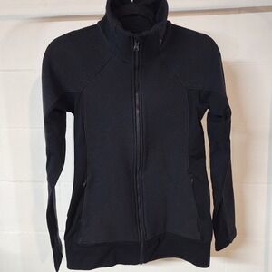 Under Armour Womens XS Full Zip Fitted Knit‎ Jacket Activewear Black